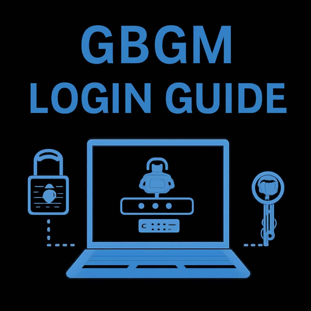 Educational diagram illustrating the login steps for GBGM.