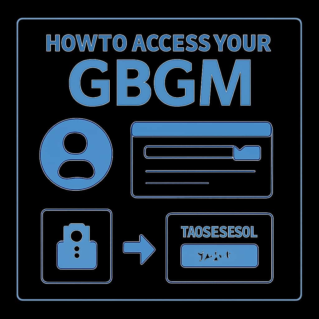 Educational diagram for accessing a GBGM account.
