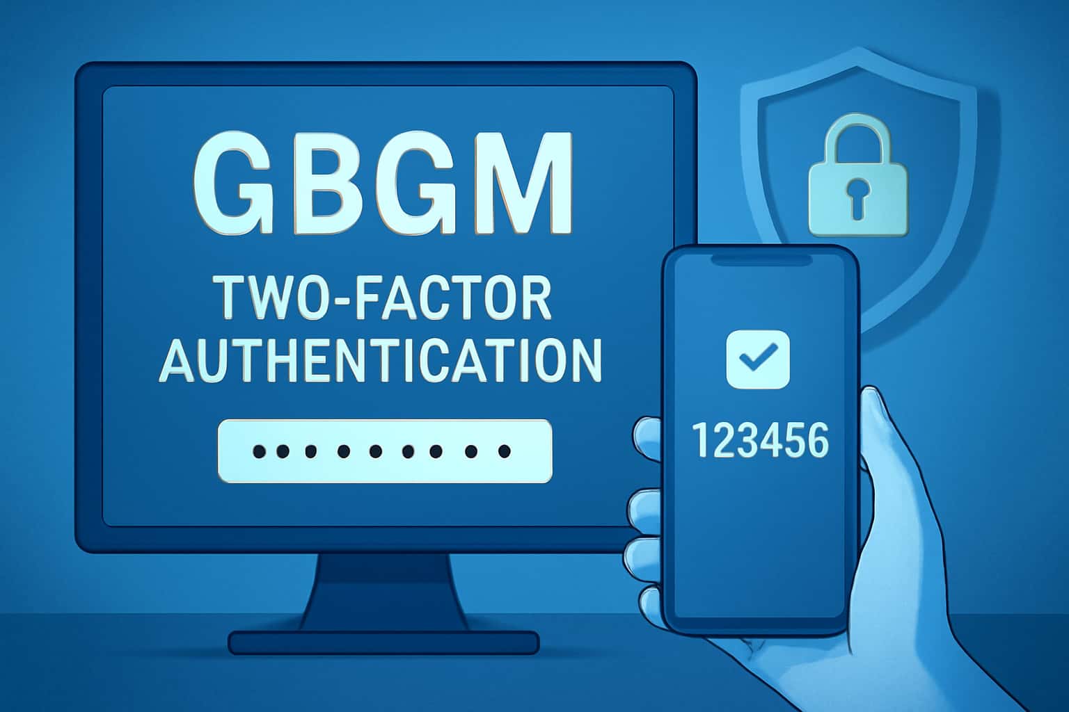 An informative portrayal of GBGM Two-Factor Authentication featuring clean typography.