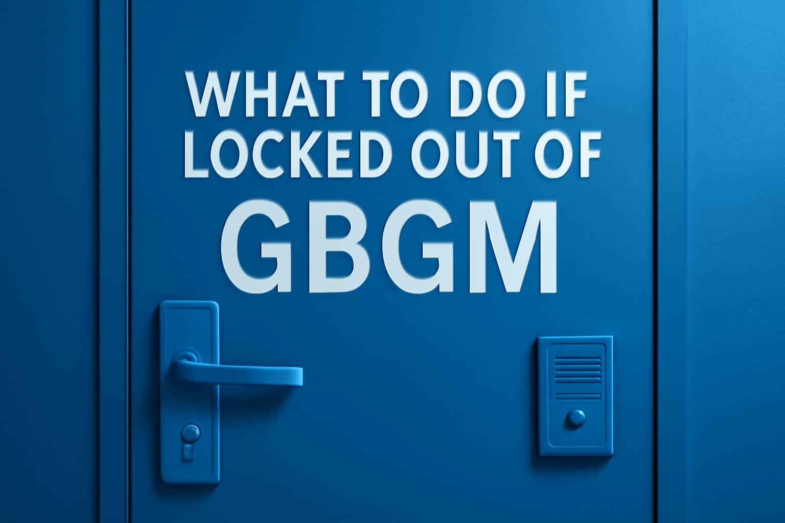 An informational scene illustrating steps to recover a locked GBGM account.