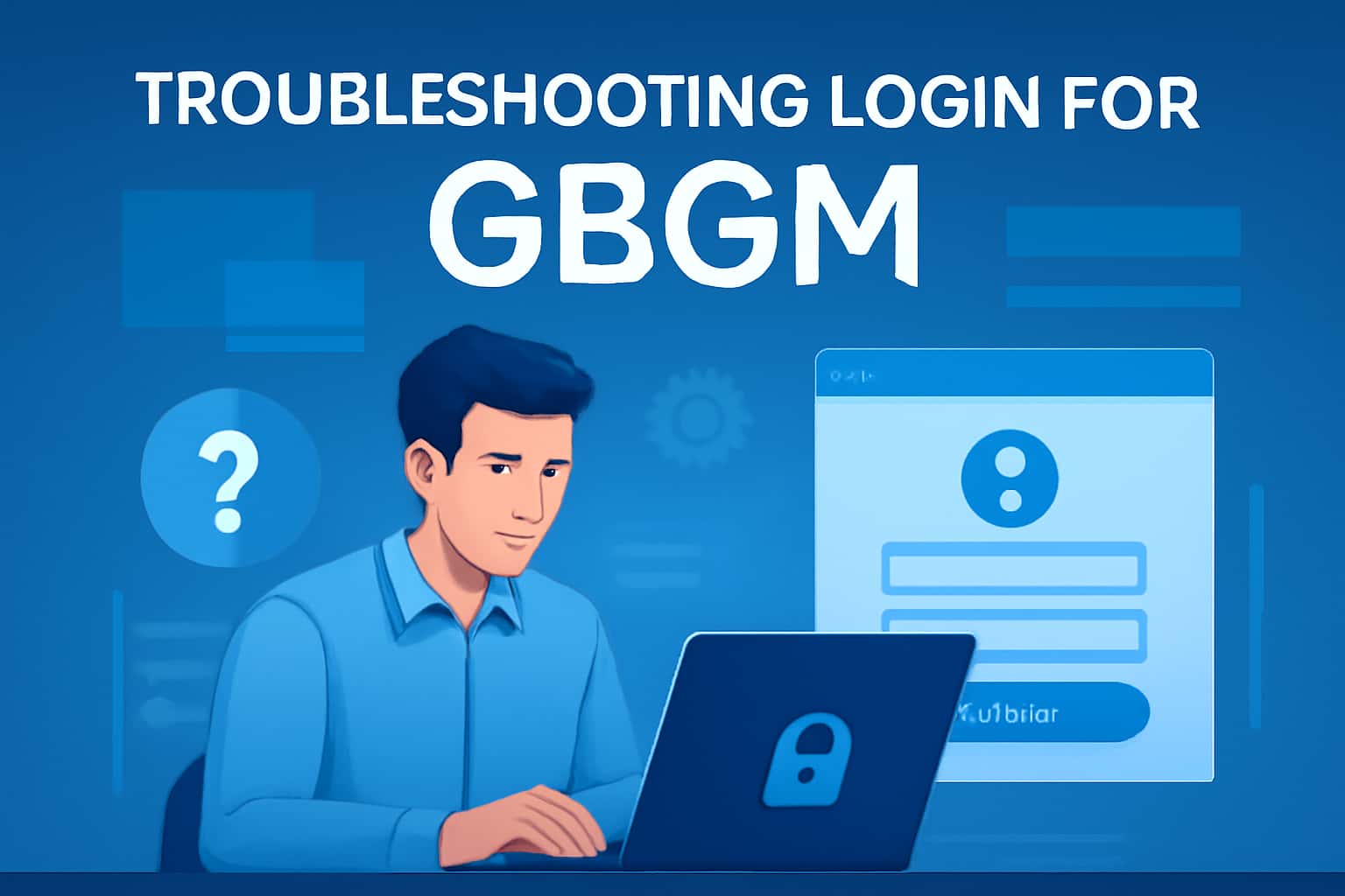 A high-tech scene illustrating the concept of troubleshooting login issues for GBGM.