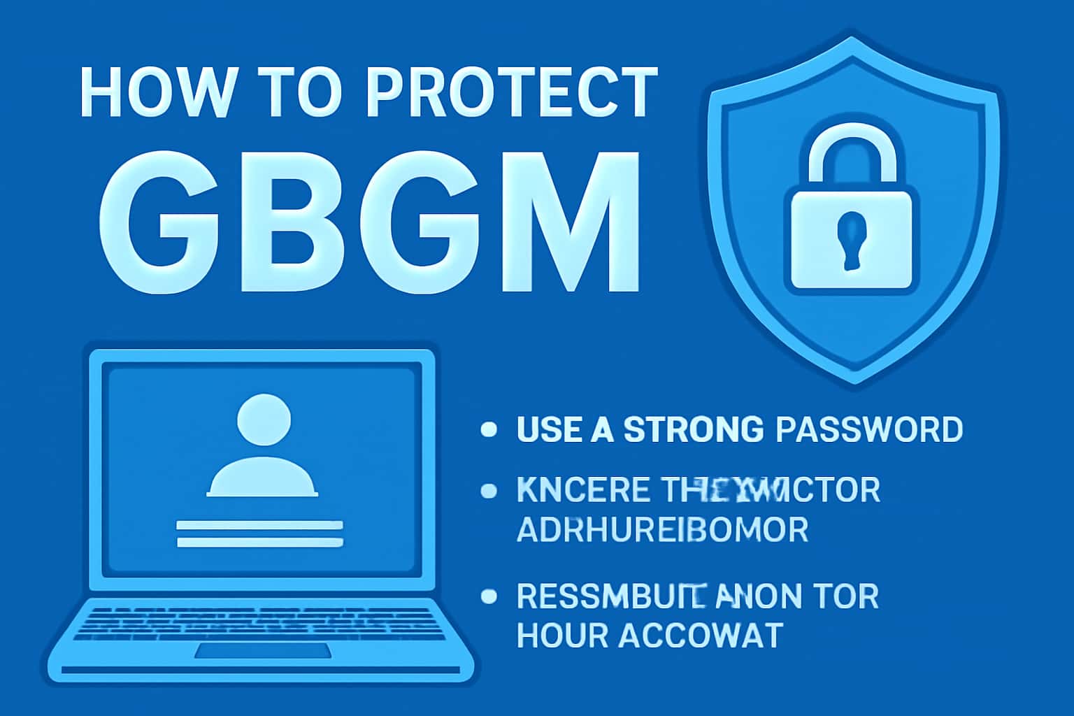A conceptual representation of account security, featuring the text GBGM in a futuristic design.