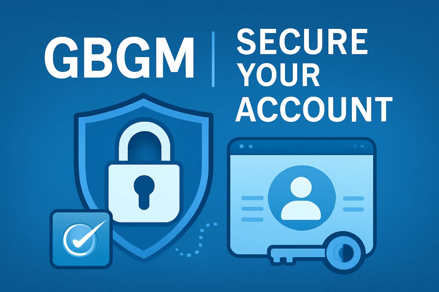 An informative visual representation about securing your GBGM account, highlighting essential security measures.
