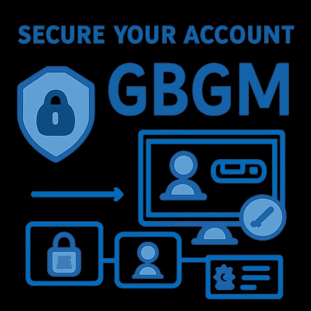 An educational illustration about securing your GBGM account.